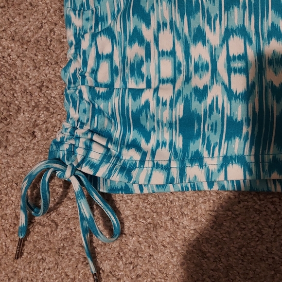 Jones NY Small Side Ruched Skort Turquoise Blue Pull On Tennis Pickleball Golf - Picture 3 of 11